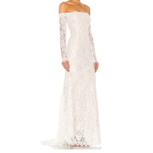Never worn Hailey Bieber Style Wedding Dress! - Picture 1 of 4